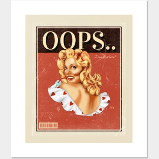 Funny Vintage "Oops.. I Made A Toot!" 50s Pinup Parody Posters and Art